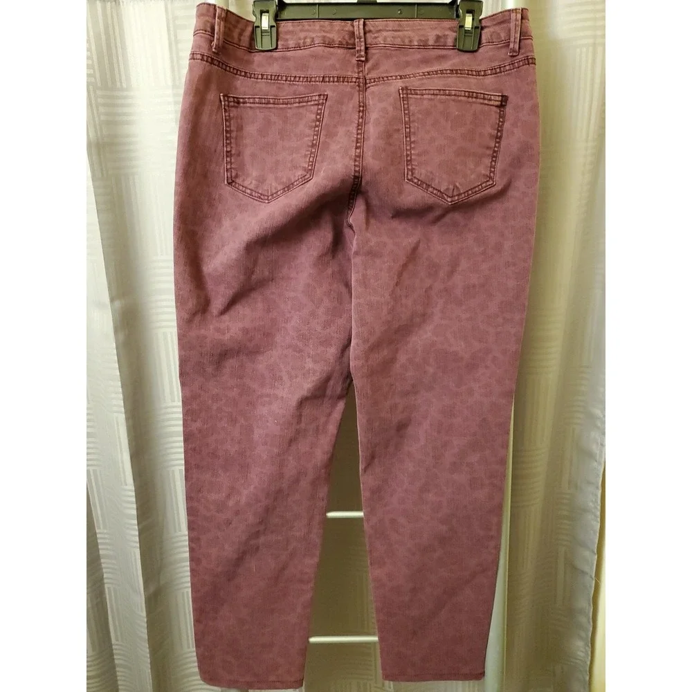 Nine West Vintage America‎ Women's Purple Leopard  Jeans Sz 14 (32x27)
